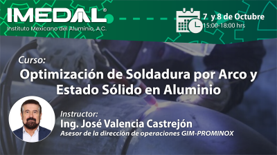 Curso:  Optimización de Soldadura por Arco y Estado Sólido en Aluminio